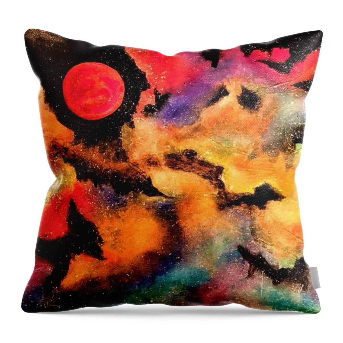 Planets Arcturus Arcturian Ascension Cosmos Universe Star Seed Nebula Space Alienworld Throw Pillow featuring the painting Infinite Infinity 2.0 by Esperanza Creeger