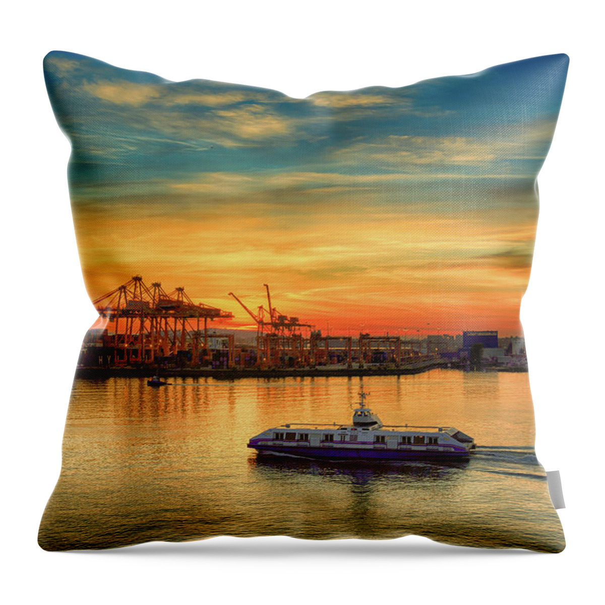 British Columbia Throw Pillow featuring the photograph Intermodal Sunrise by Briand Sanderson