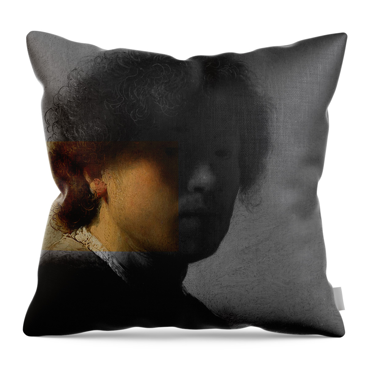 Post Modern Art Throw Pillow featuring the digital art Inv Blend 16 Rembrandt by David Bridburg
