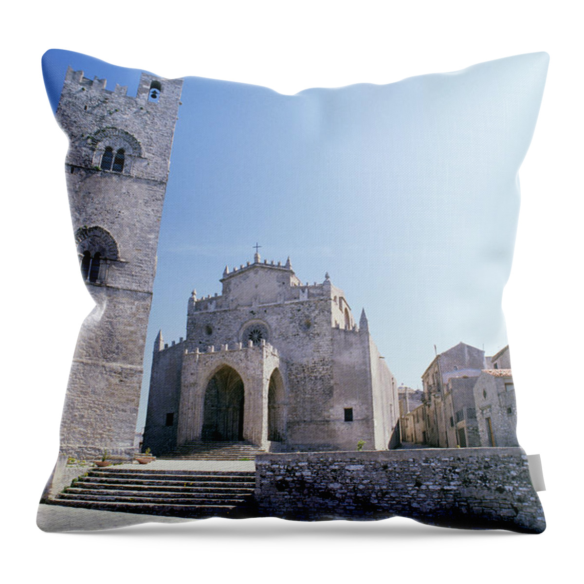 Sicily Throw Pillow featuring the photograph Italy, Sicily,trapani, Erice, Campanile by Livio Sinibaldi