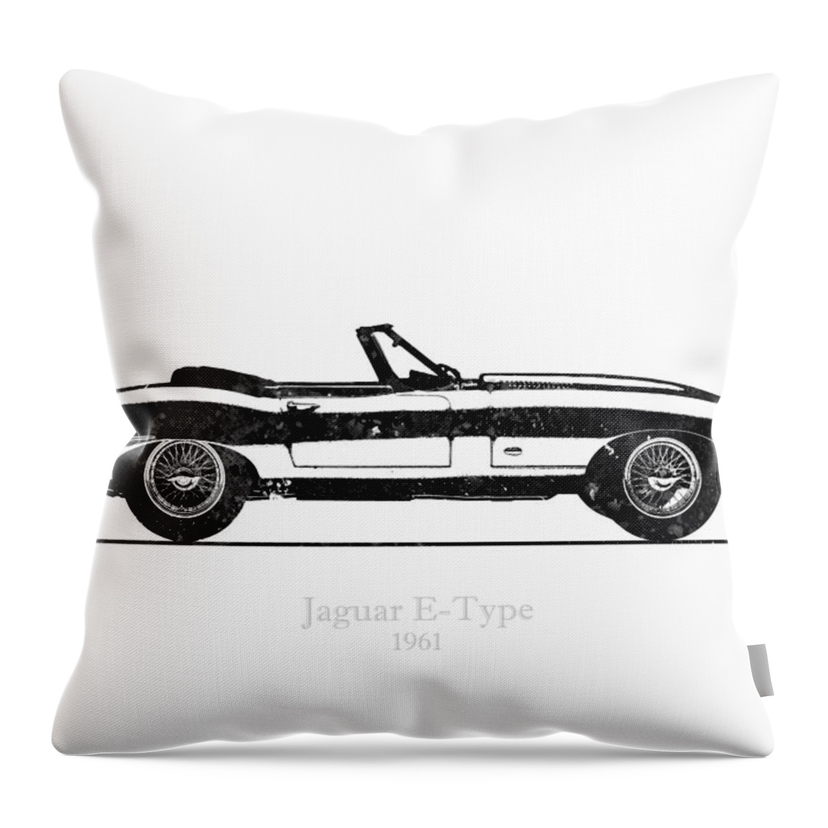 Jaguar E Type Roadster 1961 Black And White Illustration Throw Pillow For Sale By Stockphotosart Com