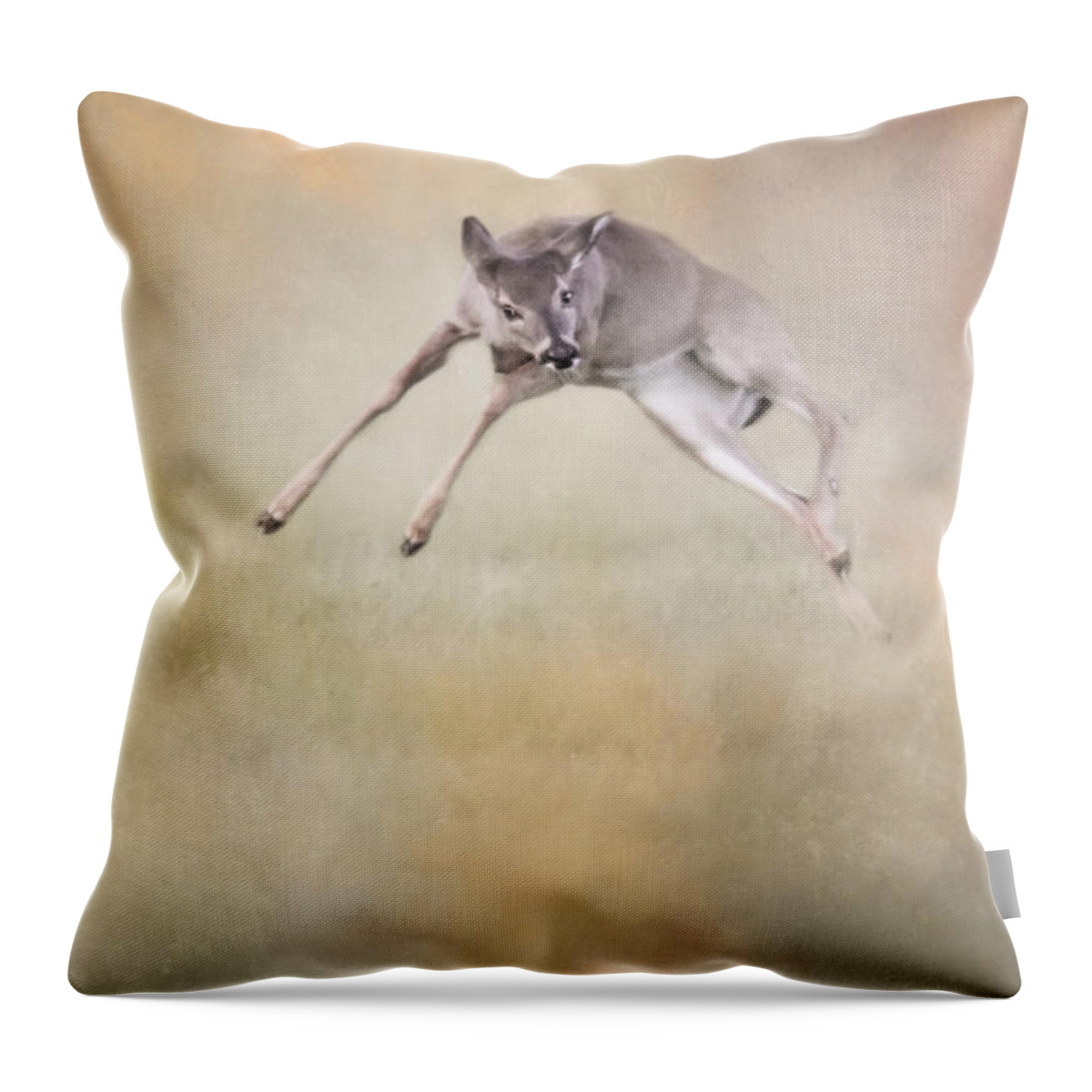 Deer Throw Pillow featuring the photograph Joyful Little Fawn 1 by Jai Johnson