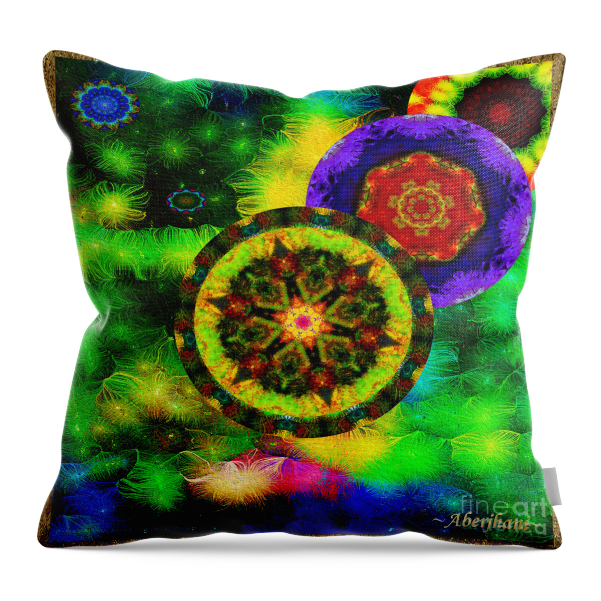 Moon Throw Pillow featuring the mixed media Kaleidoscope Moon for Children Gone to Soon Number - 3 Intensified by Aberjhani