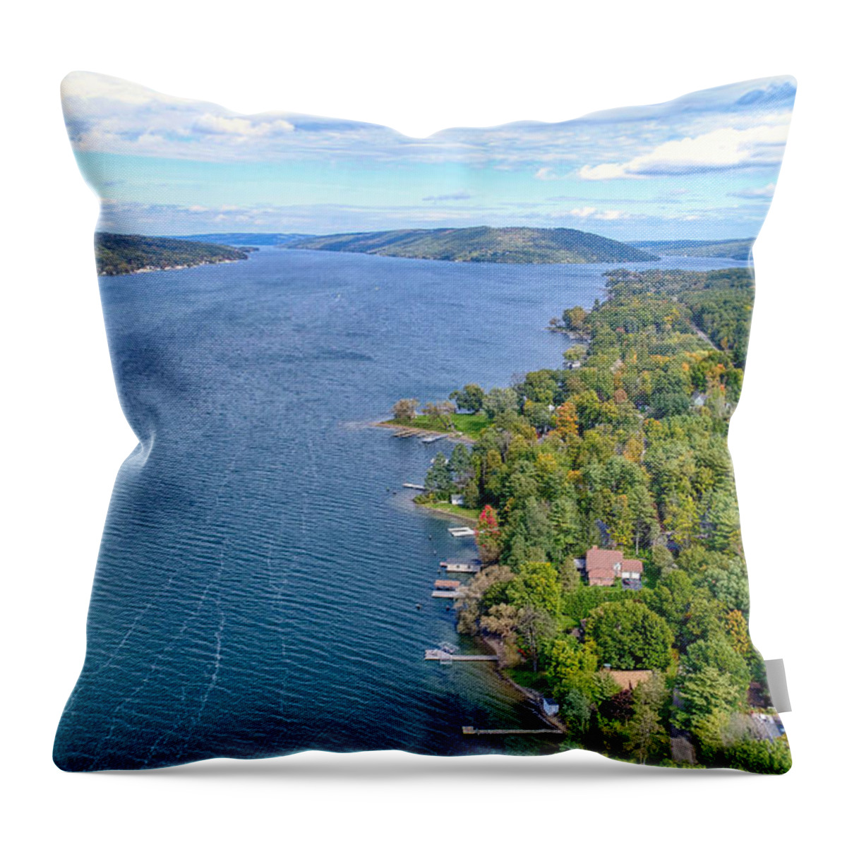 Finger Lakes Throw Pillow featuring the photograph Keuka Center Point by Anthony Giammarino