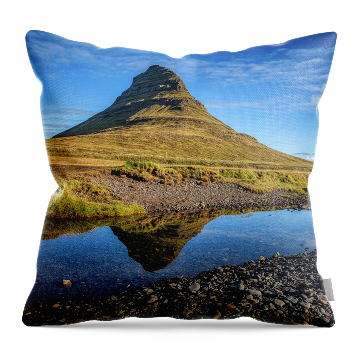 David Letts Throw Pillow featuring the photograph Kirkjufell Mountain by David Letts