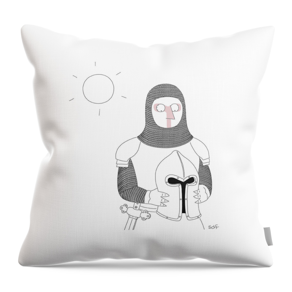 Knight In The Sun Throw Pillow