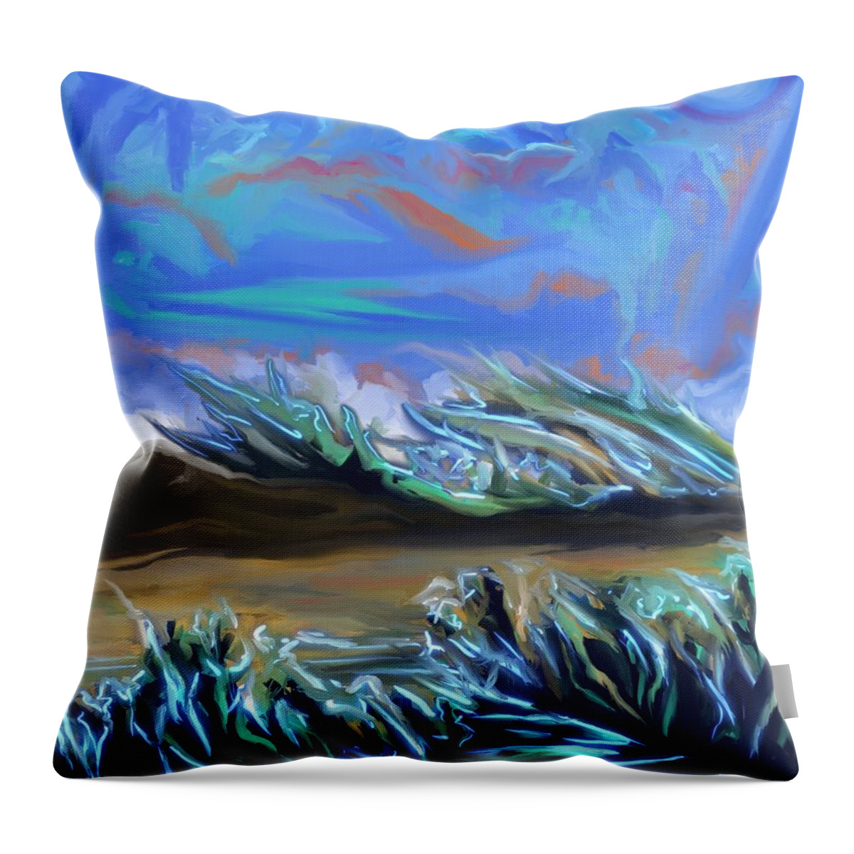 Landscape Throw Pillow featuring the digital art Last Light by Angela Weddle