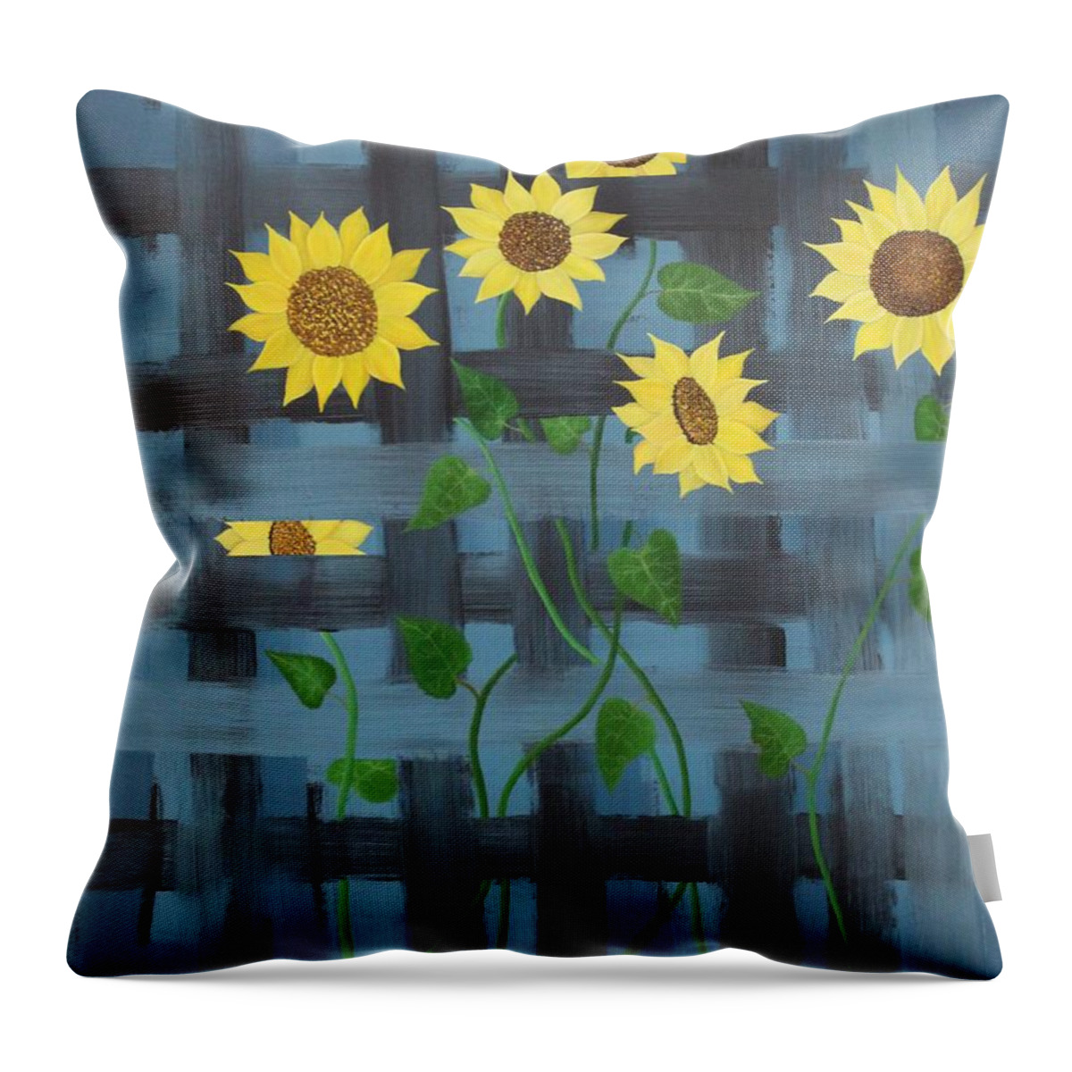 Sunflowers Throw Pillow featuring the painting Lattice by Berlynn