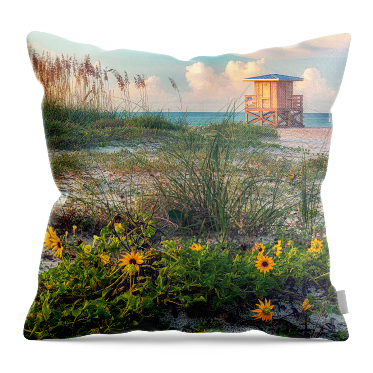 Beach Throw Pillow featuring the photograph Lido Beach by Rod Best