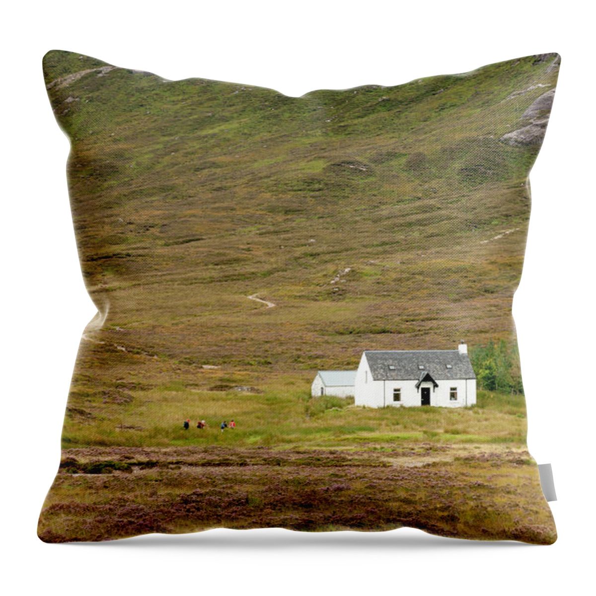 Guesthouse Throw Pillow featuring the photograph Lonely House in Scotland by Michalakis Ppalis