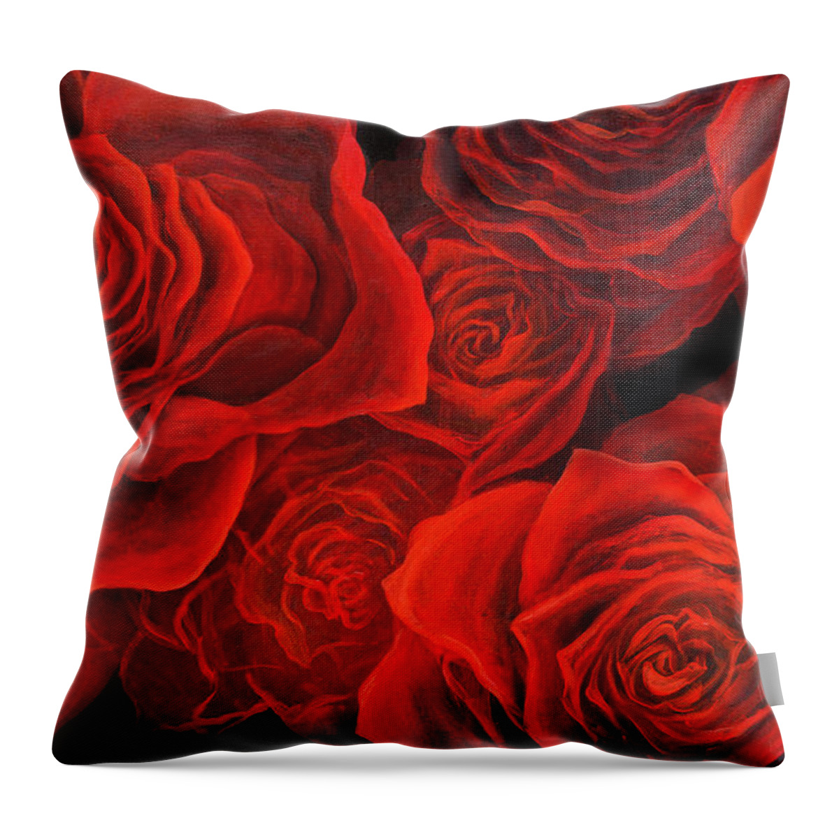 Rose Throw Pillow featuring the painting Love Roses by Lynne Pittard
