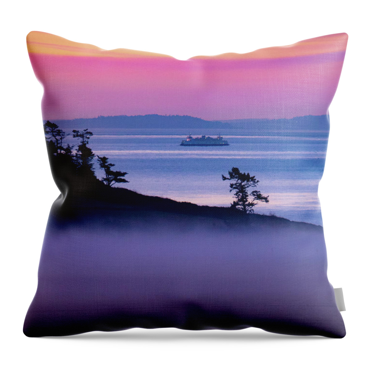 Ferry Throw Pillow featuring the photograph Magical Morning Commute by Leslie Struxness