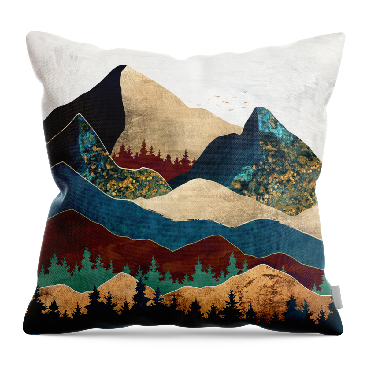 Malachite Mountains Throw Pillow for Sale by Spacefrog Designs