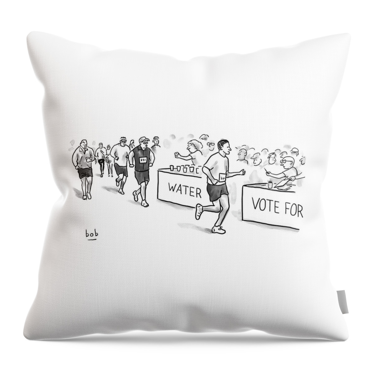 Marathon Voting Throw Pillow