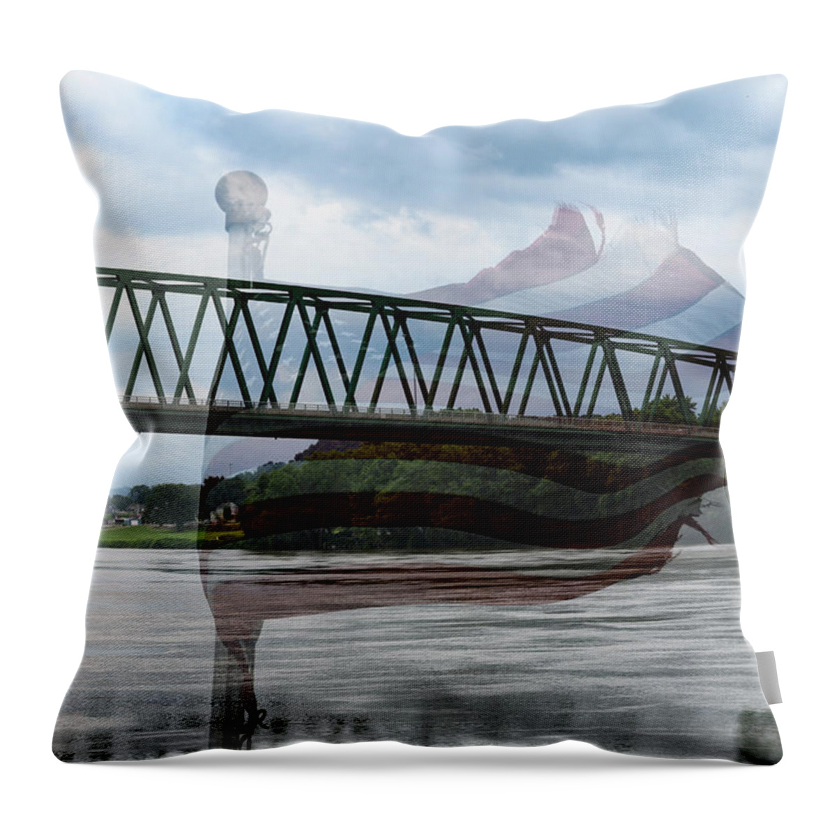 Marietta Throw Pillow featuring the photograph Marietta and Old Glory by Holden The Moment
