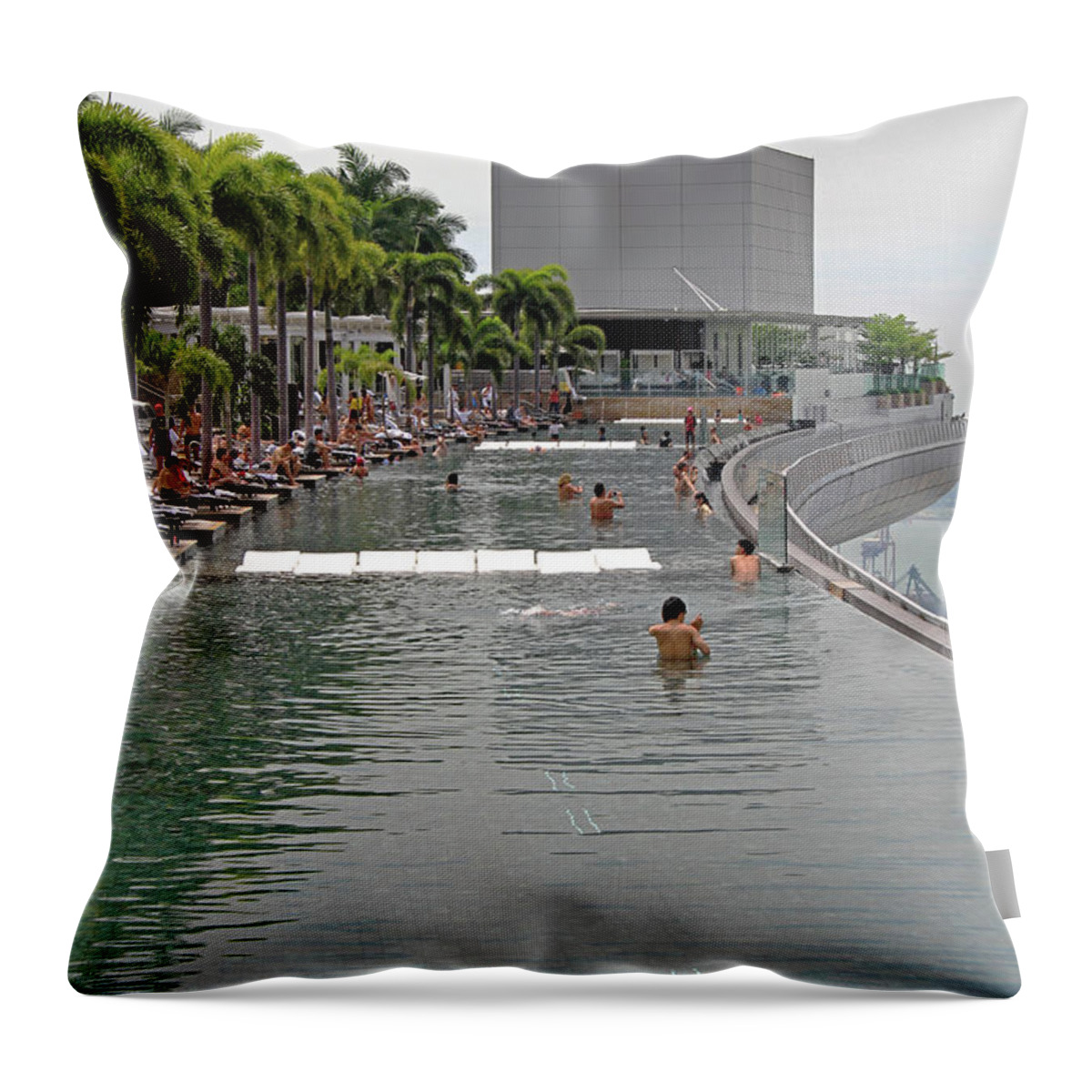 Marina Bay Sands Throw Pillow featuring the photograph Marina Bay Sands Skypark - Singapore, Singapore by Richard Krebs