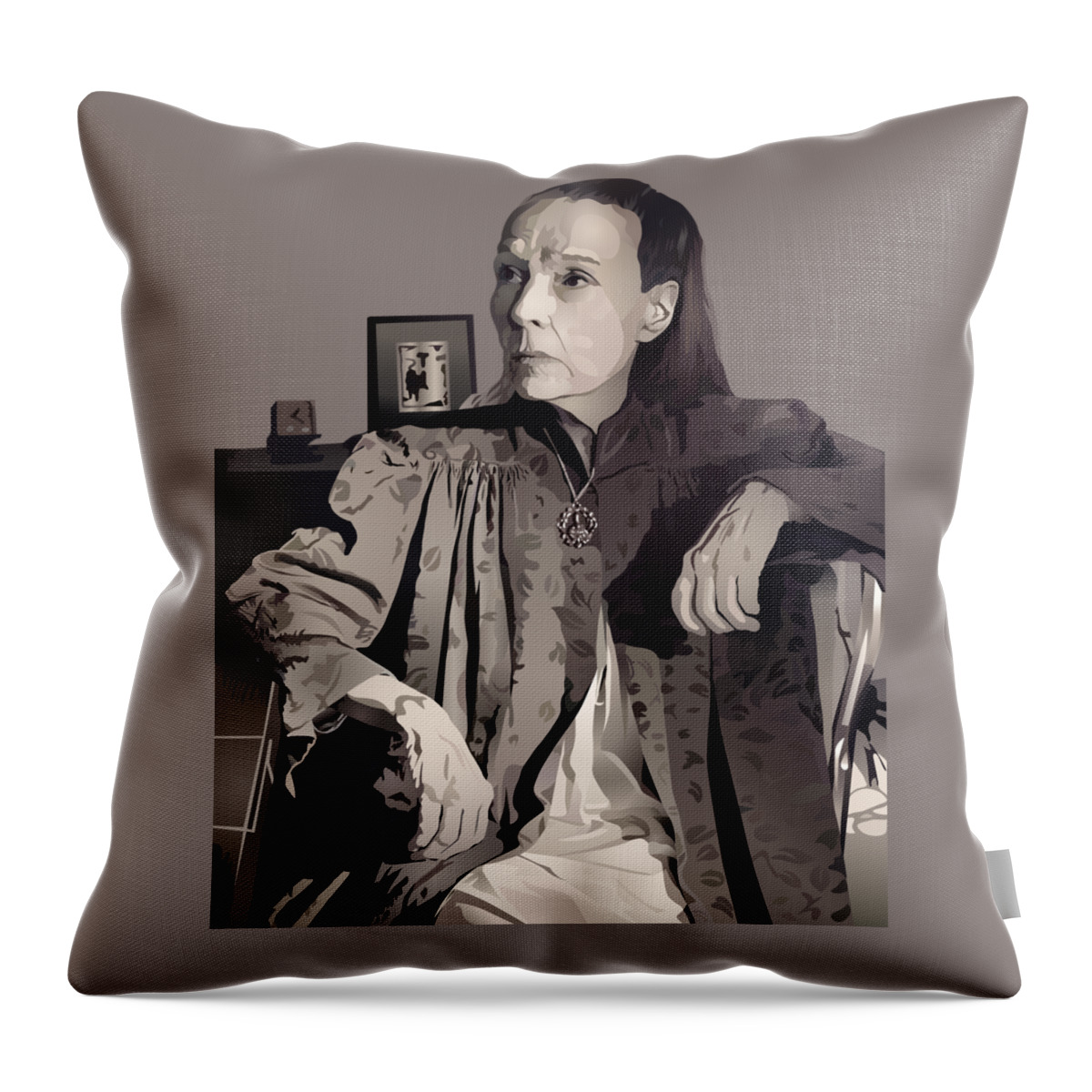 Louise Brooks Official Throw Pillow featuring the digital art Louise Brooks in Rochester by Louise Brooks