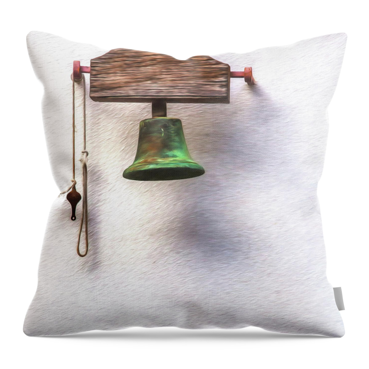 Church Throw Pillow featuring the photograph Medieval Church Bell by David Letts