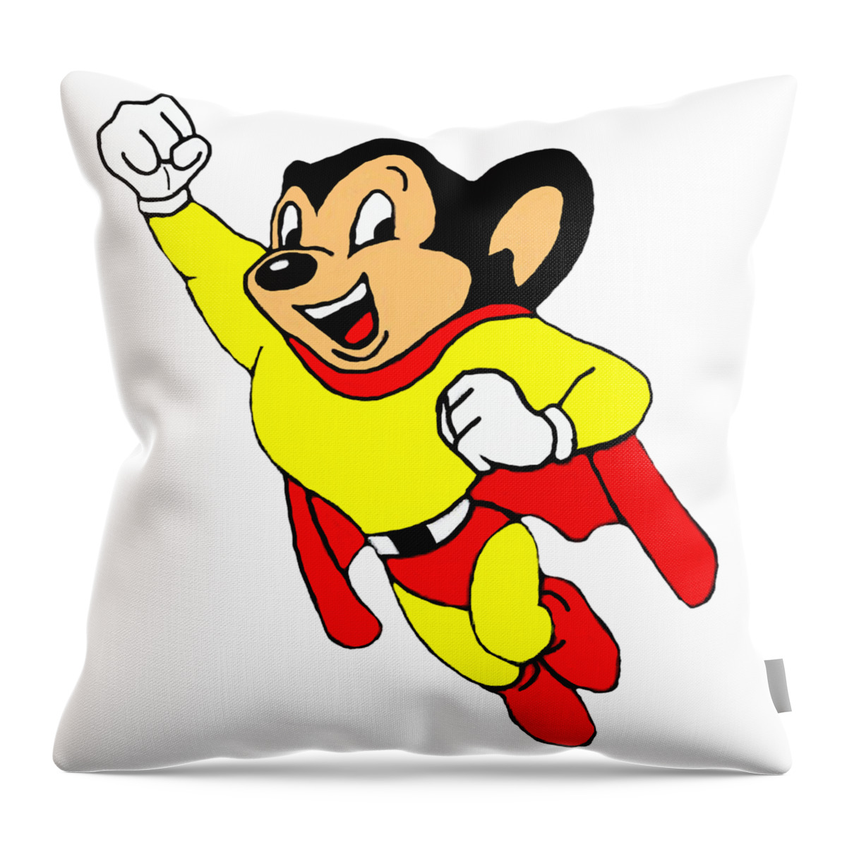 Mouse Throw Pillow featuring the mixed media Mighty Mouse Small But Mighty by Movie Poster Prints