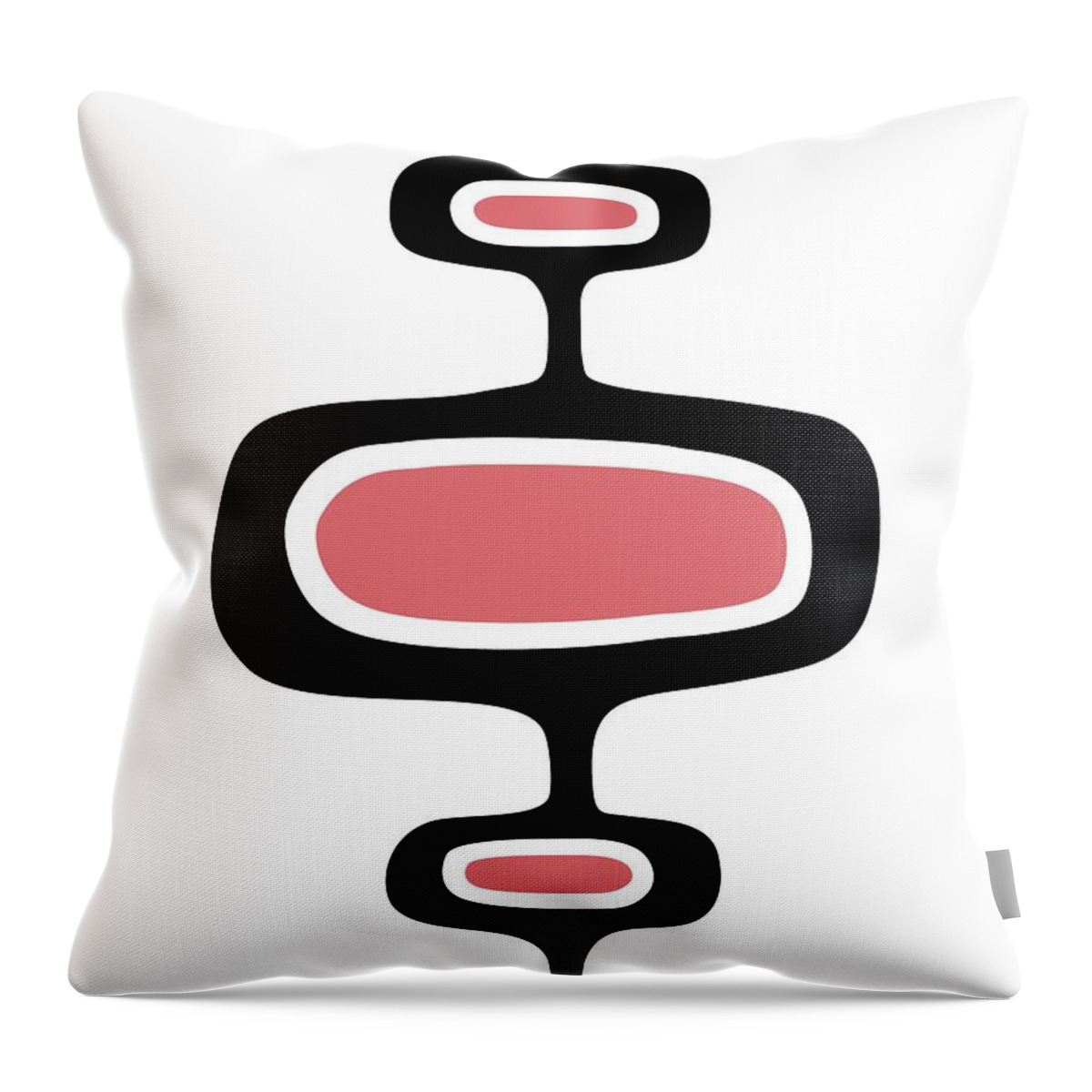 Mid Century Modern Throw Pillow featuring the digital art Mod Pod One in Pink by Donna Mibus