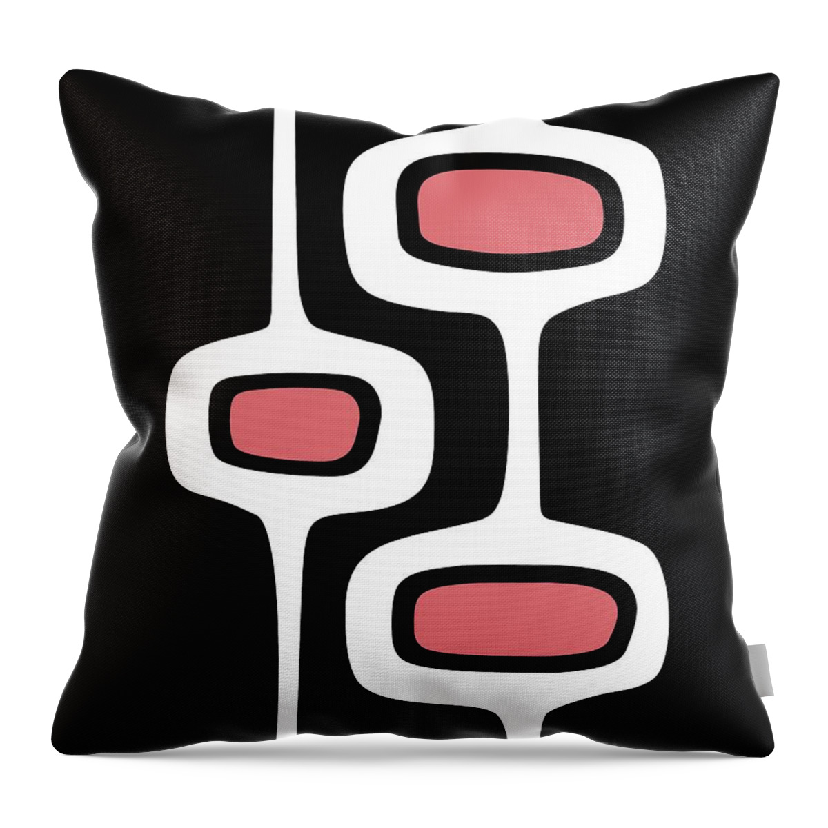  Throw Pillow featuring the digital art Mod Pods Two in Pink by Donna Mibus