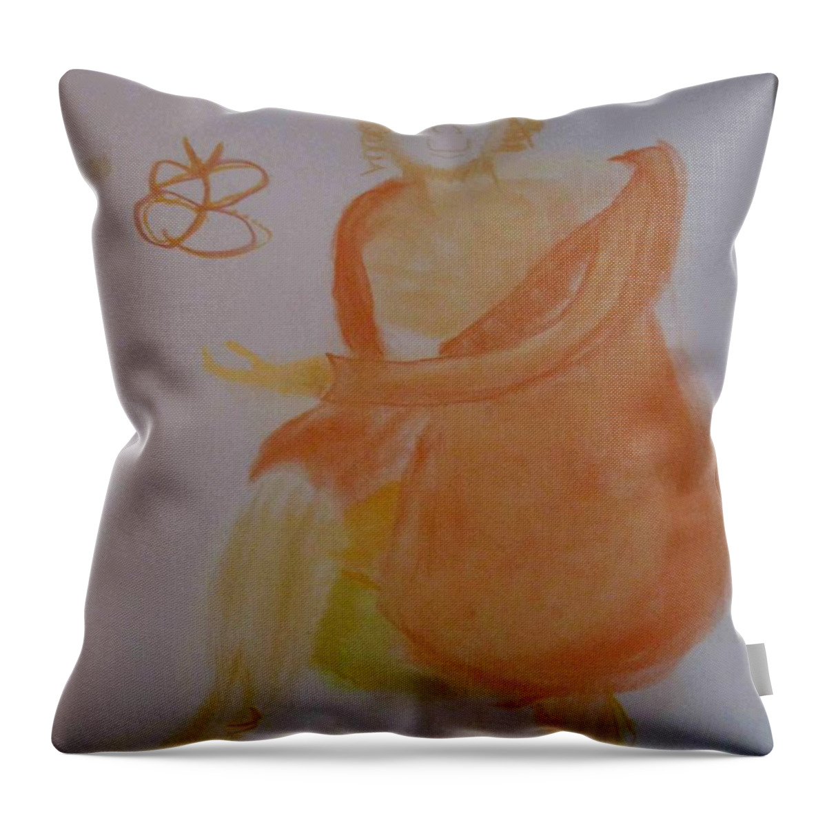  Throw Pillow featuring the drawing model named Helene three by AJ Brown
