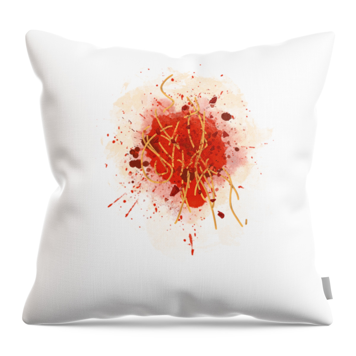 Mom's Spaghetti Throw Pillow featuring the drawing Mom's Spaghetti by Ludwig Van Bacon