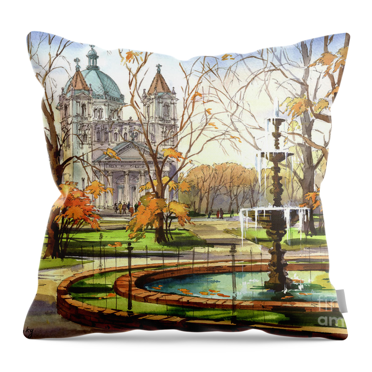 Autumn Throw Pillow featuring the photograph Monroe Park by Maria Rabinky
