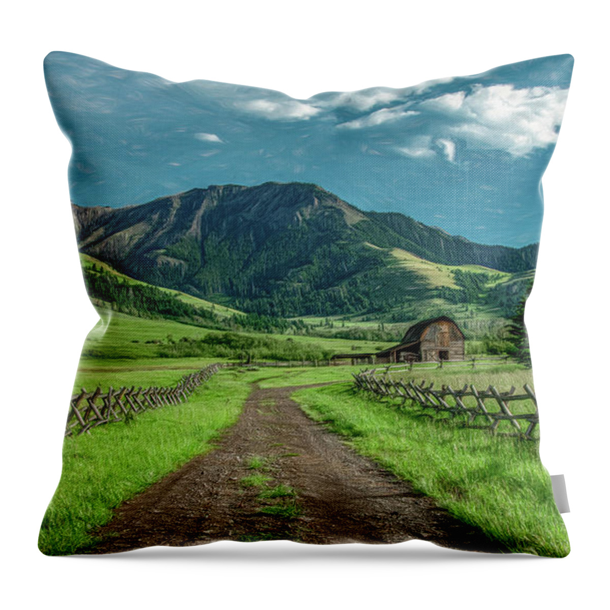 Montana Throw Pillow featuring the photograph Montana Evening, Tom Miner Basin by Marcy Wielfaert
