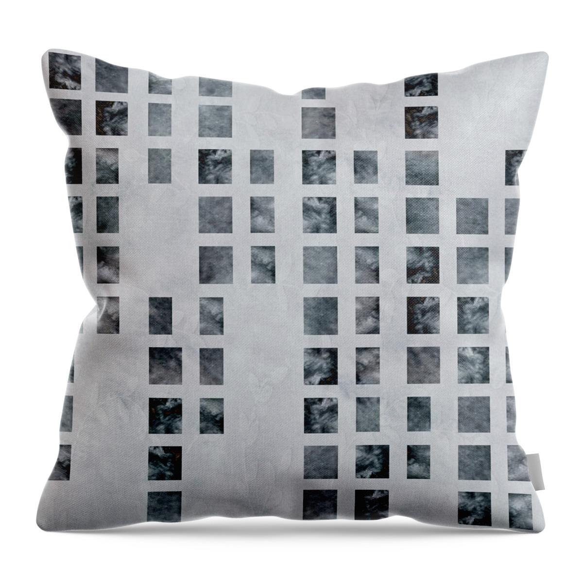 Contemporary Throw Pillow featuring the digital art Moody Blues Data Pattern by Sand And Chi