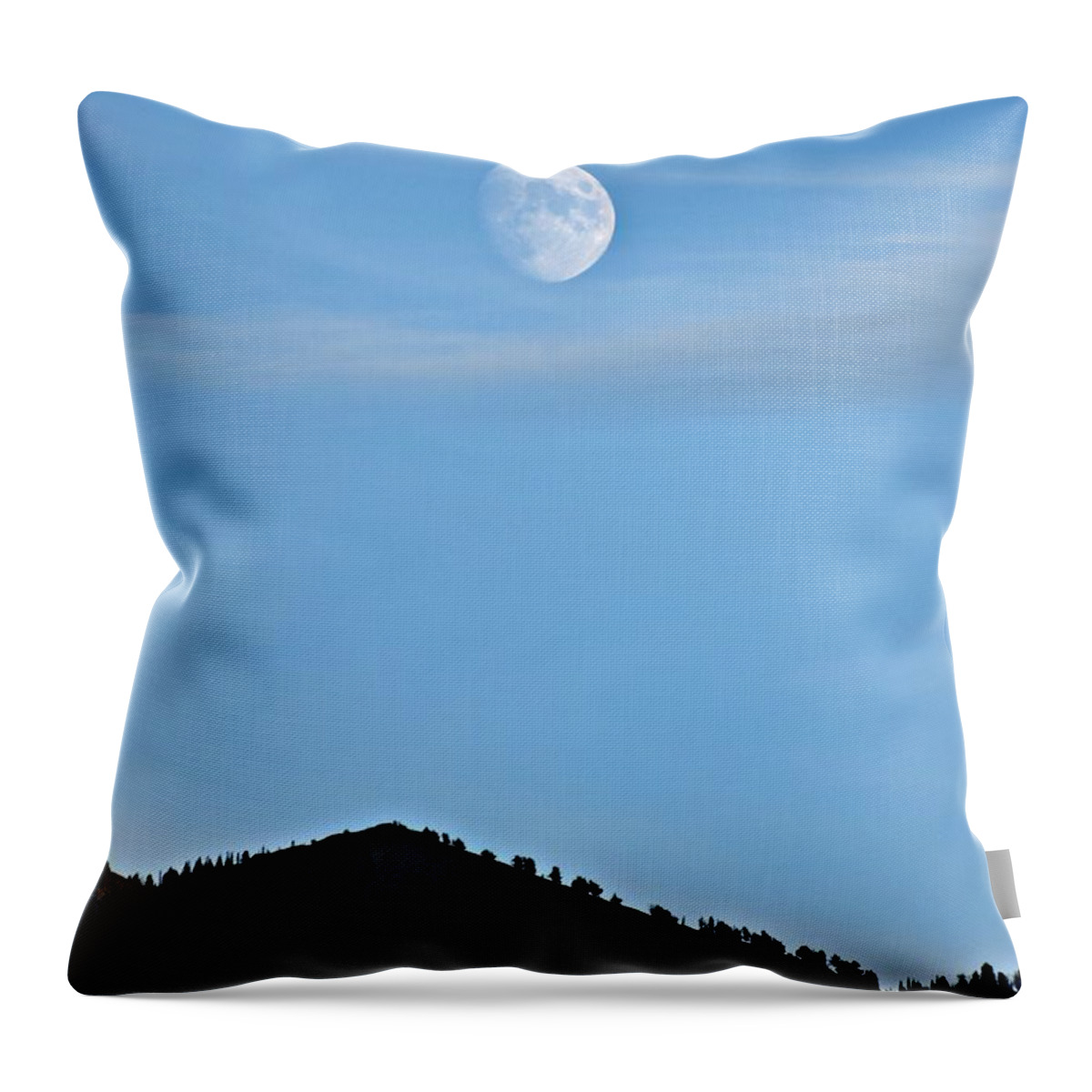 Moon Throw Pillow featuring the photograph Moon Over the Mountains by Dorrene BrownButterfield