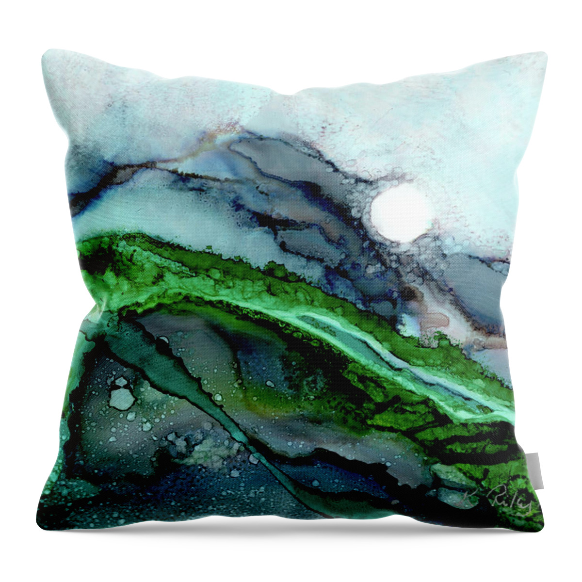 Moon Throw Pillow featuring the painting Moondance I by Kathryn Riley Parker