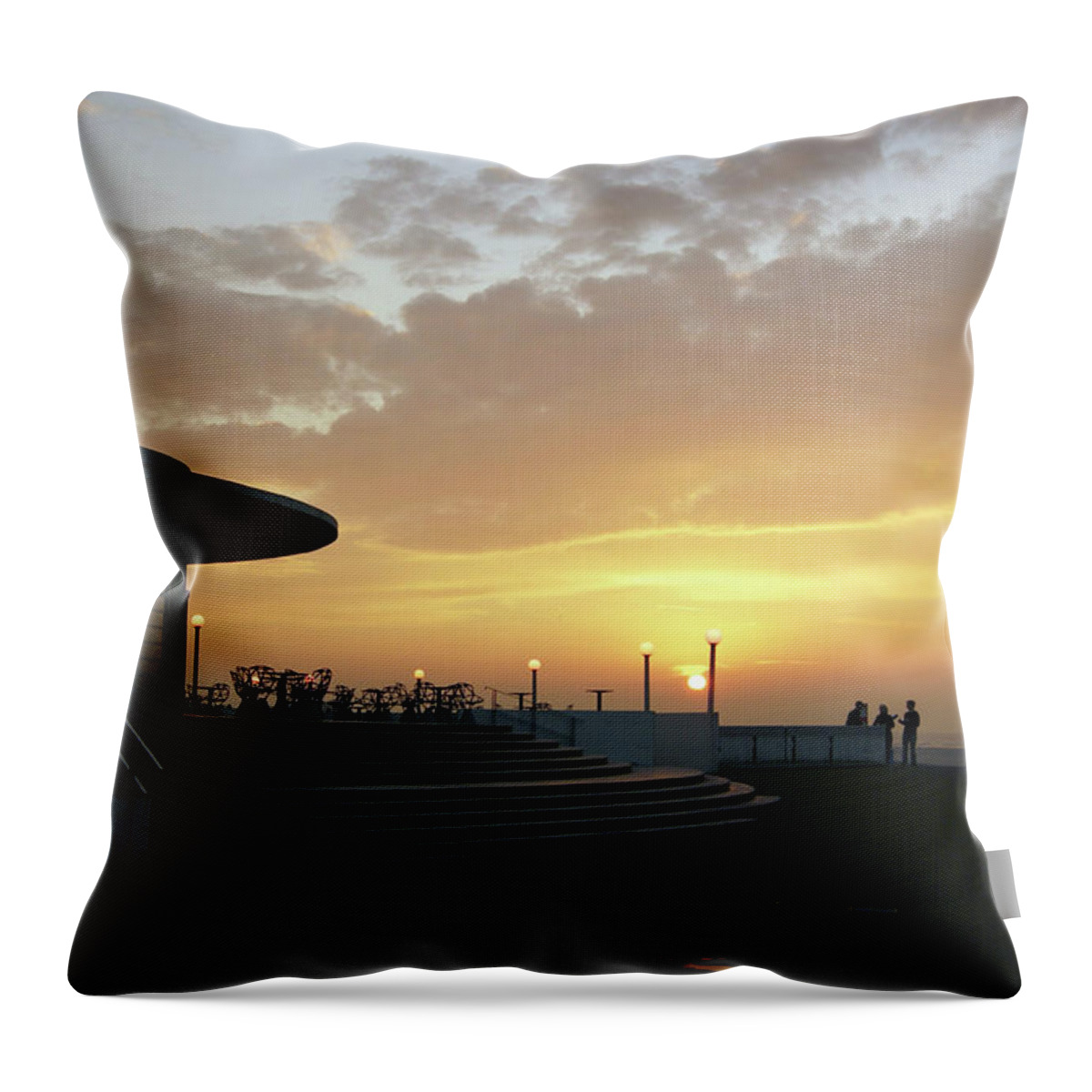 Morecambe. Morecambe Bay Throw Pillow featuring the photograph MORECAMBE. Evening on the Bay by Lachlan Main