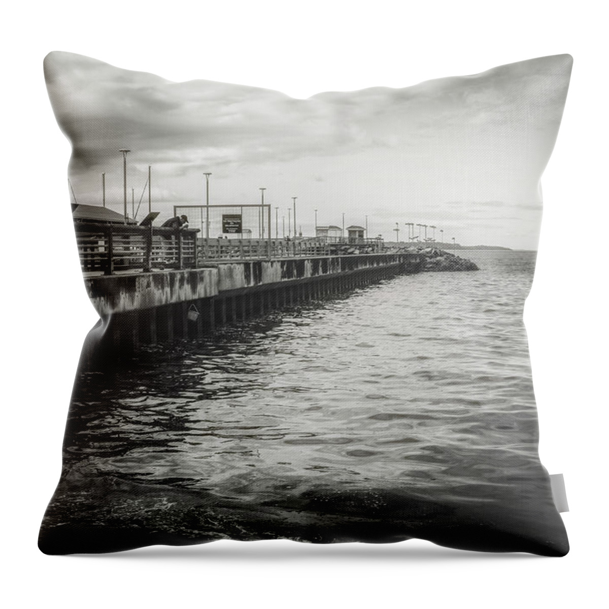 Sea Throw Pillow featuring the photograph Morning Fog by Anamar Pictures