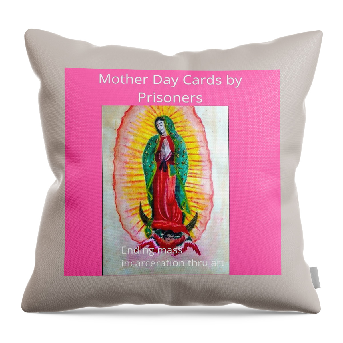 Mother Day Cards Throw Pillow featuring the drawing Mother Day Cards by Darealprisonart