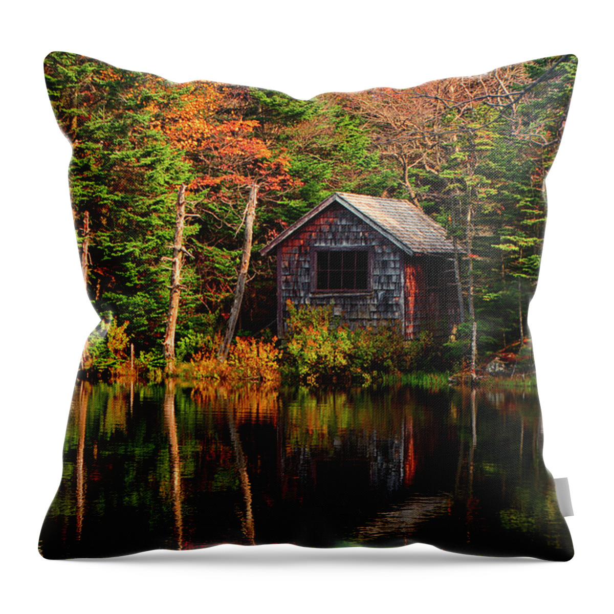 Mount Greylock Cabin Throw Pillow featuring the photograph Mount Greylock Cabin by Raymond Salani III