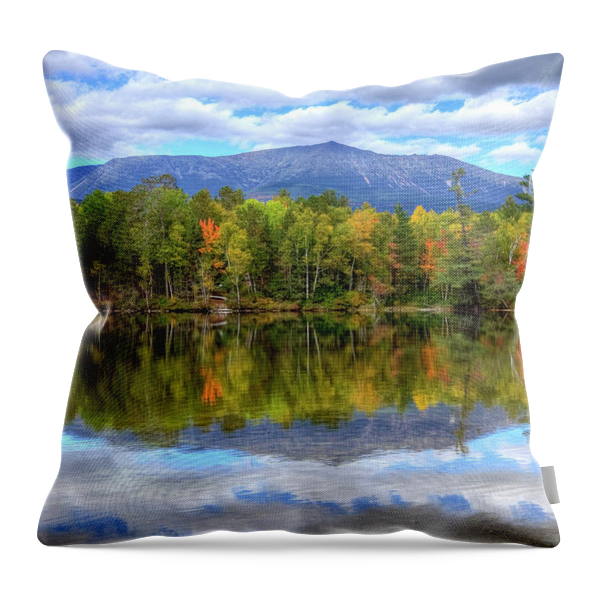 Scenics Throw Pillow featuring the photograph Mount Katahdin by Denistangneyjr