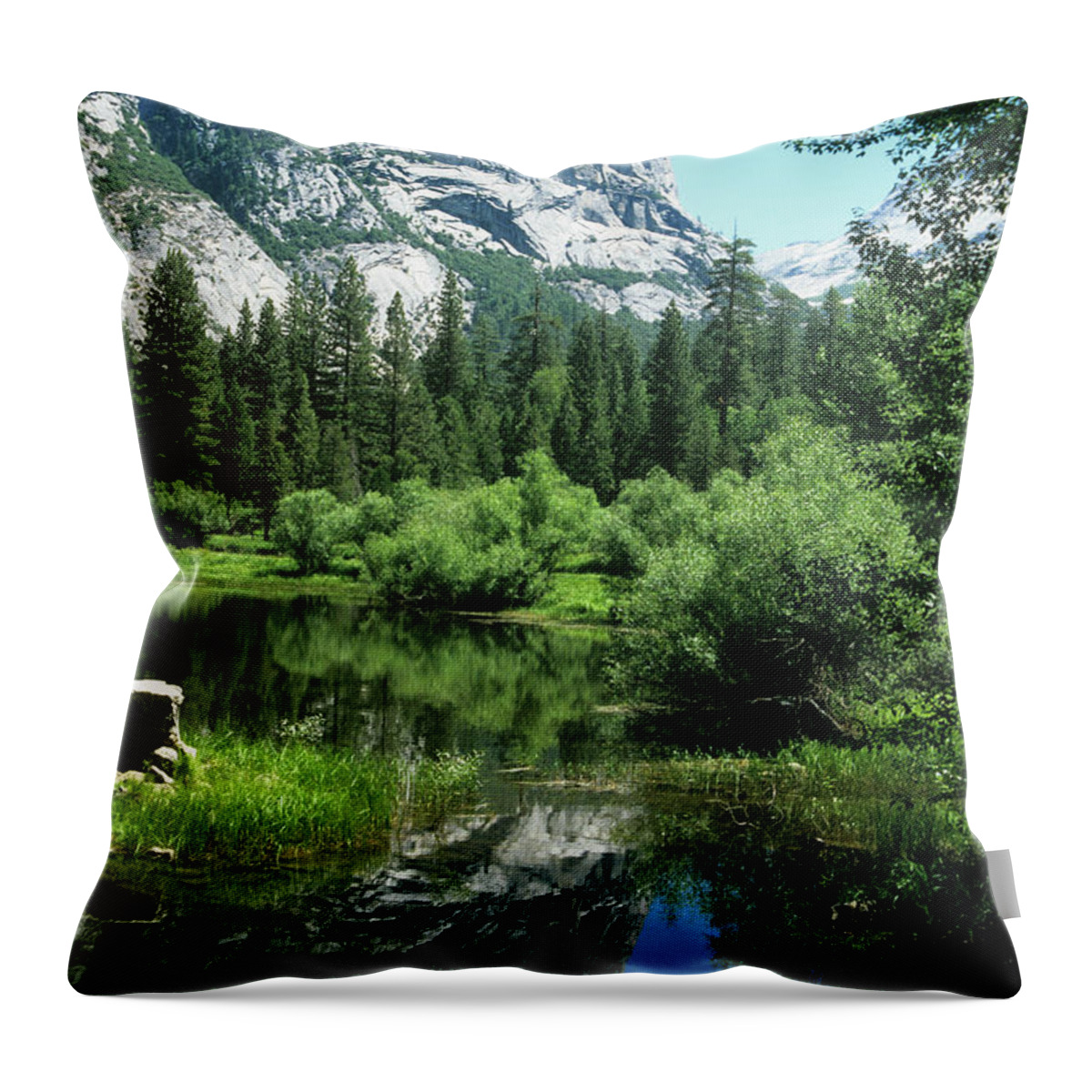Scenics Throw Pillow featuring the photograph Mount Watkins And Mirror Lake by Moodboard