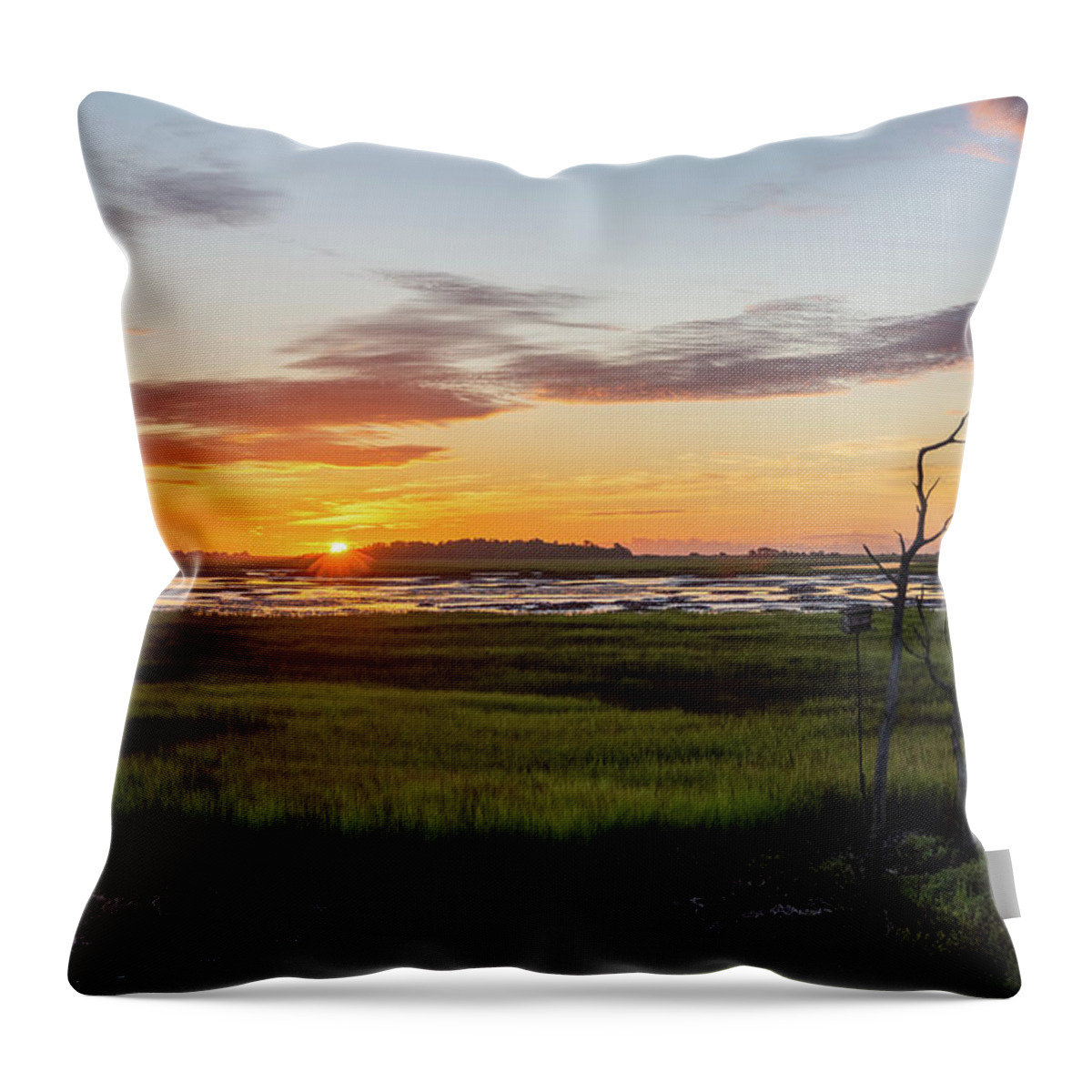 Sunrise Throw Pillow featuring the photograph Murrells Inlet Sunrise - August 4 2019 by D K Wall