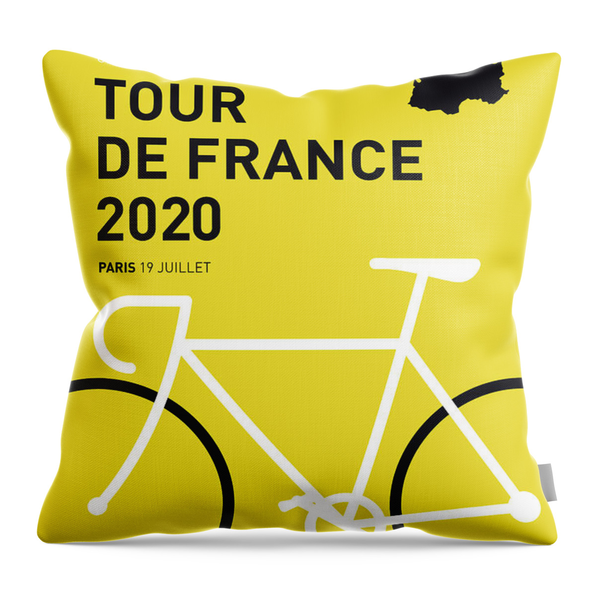 2020 Throw Pillow featuring the digital art My Tour De France Minimal Poster 2020 by Chungkong Art