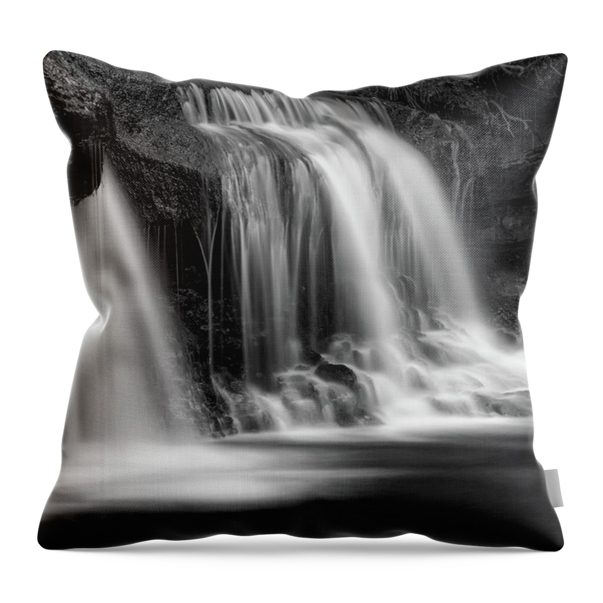 Landscape Throw Pillow featuring the photograph Mystic waterfall by Hans Partes