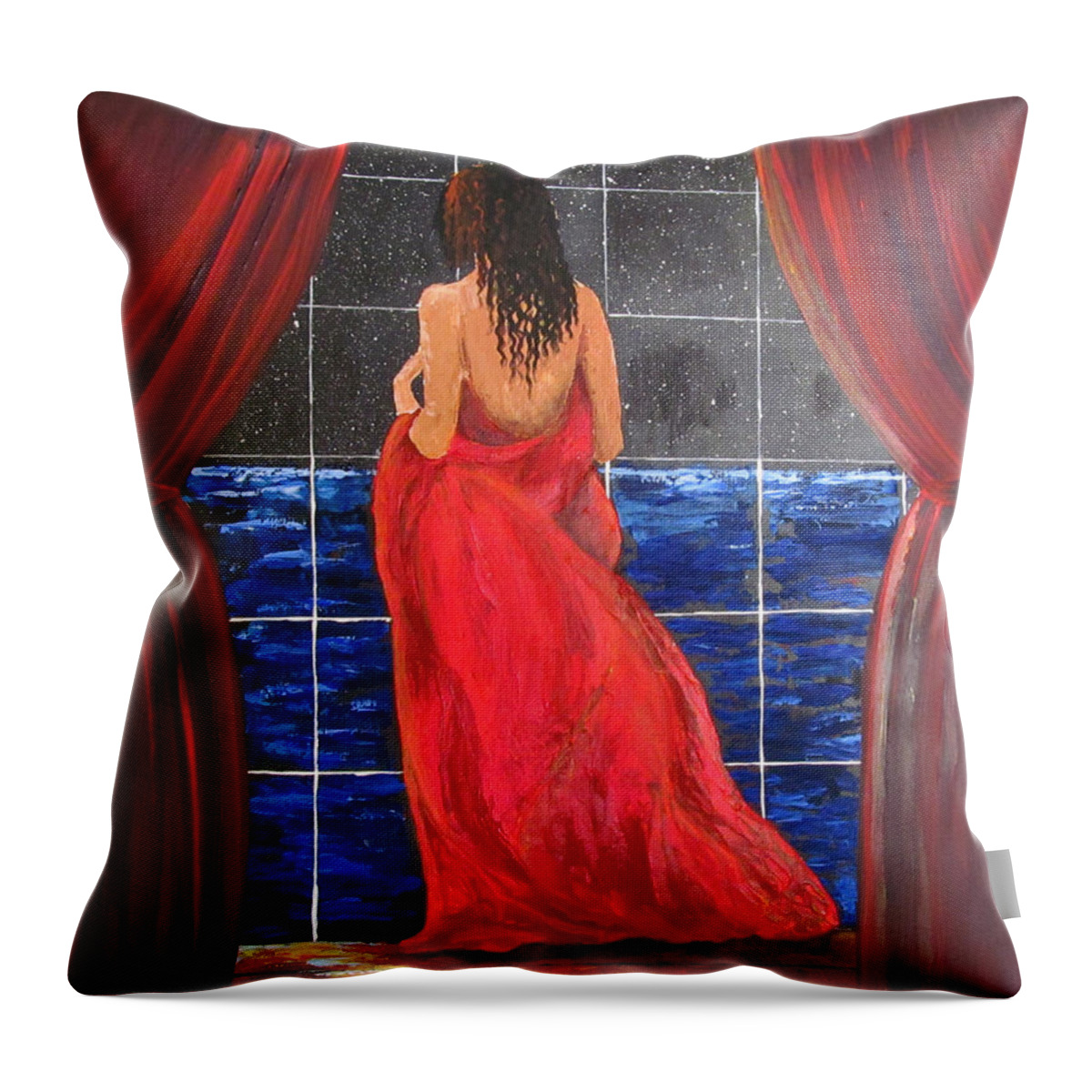 Nature Throw Pillow featuring the painting Nature's Pleasure by Gloria E Barreto-Rodriguez