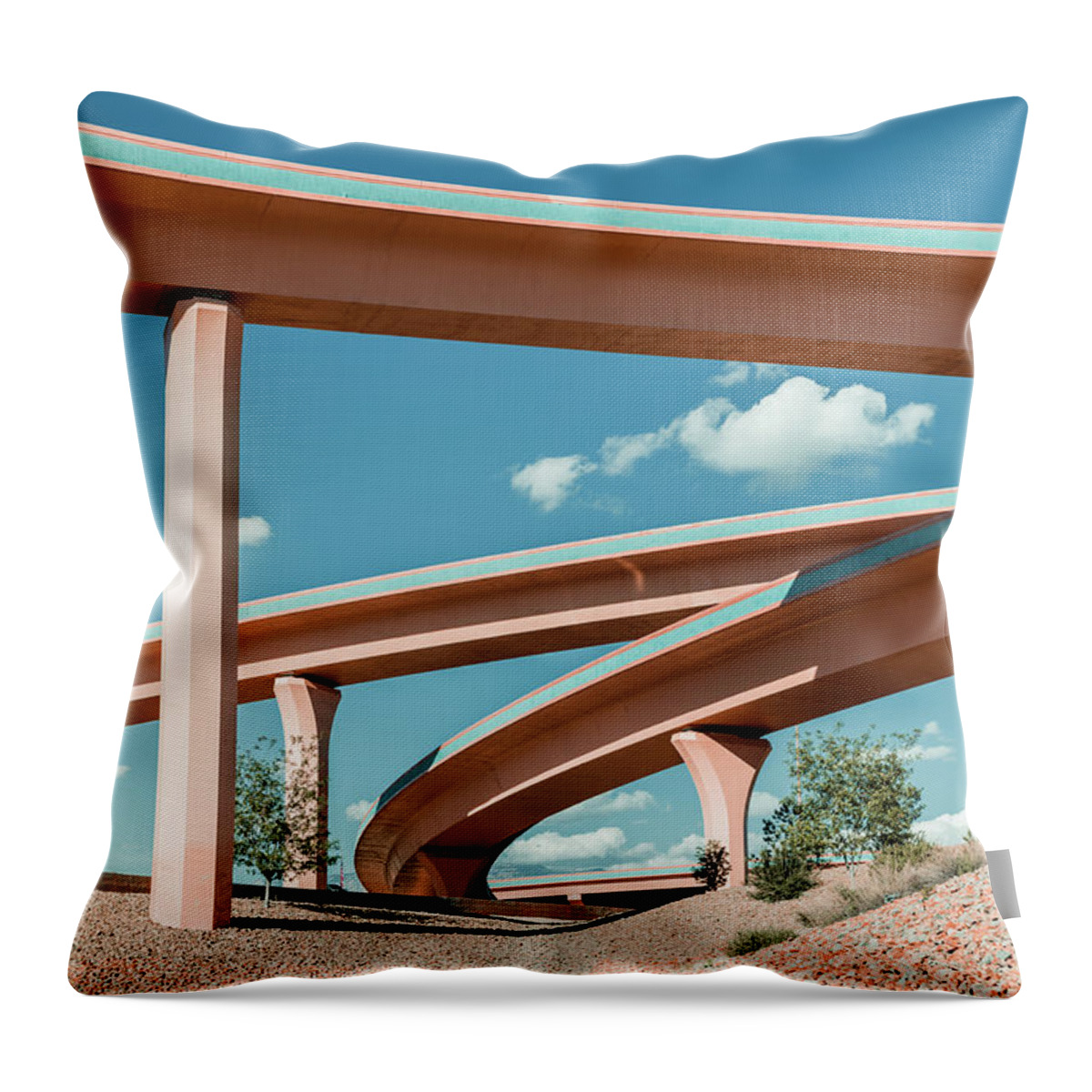Autobahn Throw Pillow featuring the photograph New Mexico Albuquerque Interstate by Mlenny