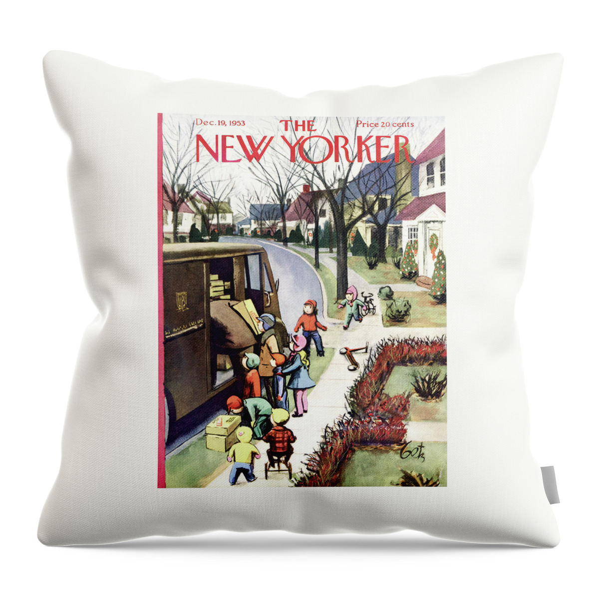 New Yorker December 19, 1953 Throw Pillow