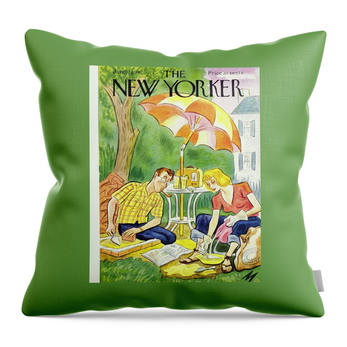 New Yorker July 12th 1947 Throw Pillow