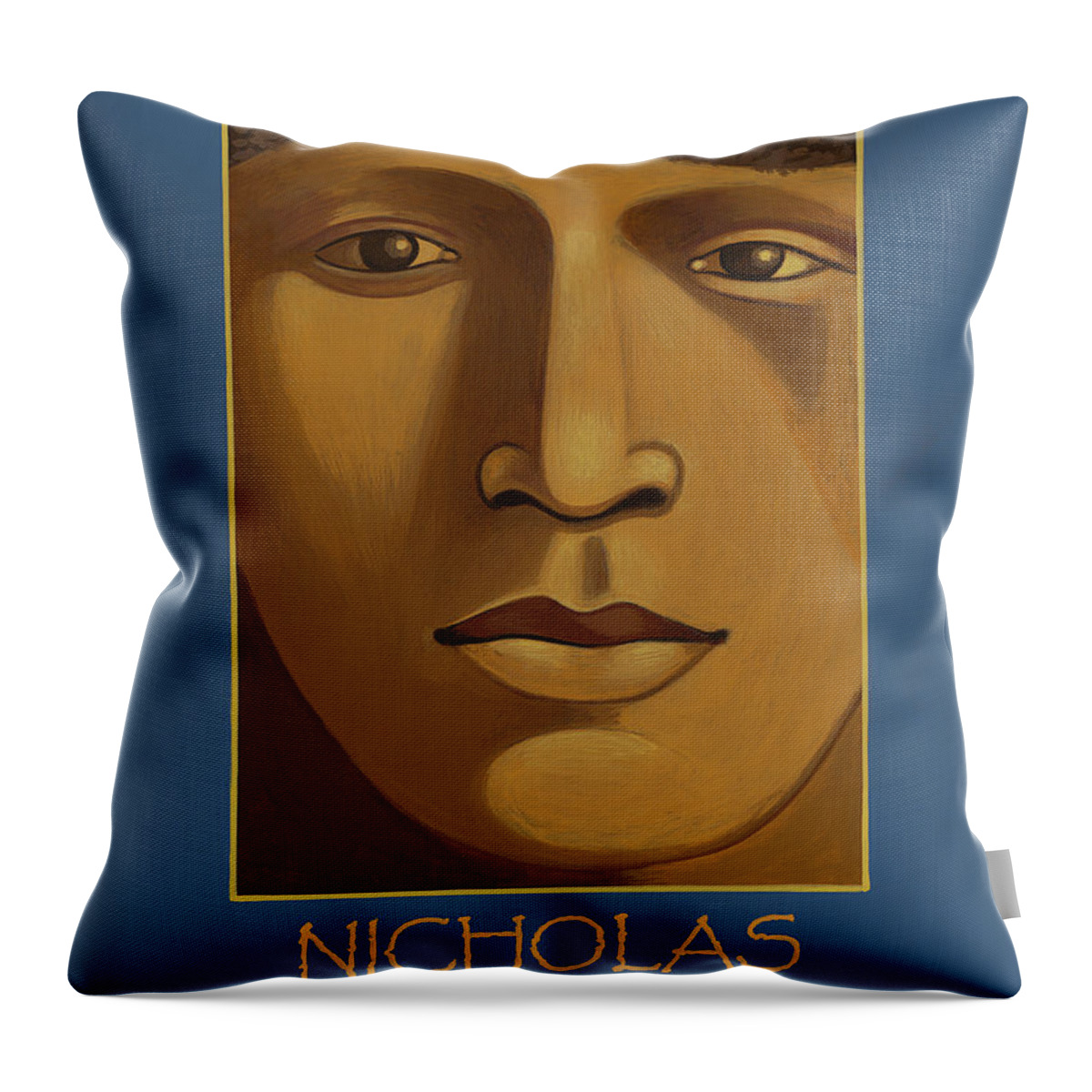 Nicholas Black Elk Wicasa Wakan Throw Pillow featuring the painting Nicholas Black Elk-Wicasa Wakan by William Hart McNichols