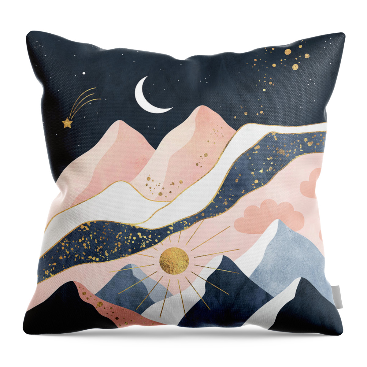 Landscape Throw Pillow featuring the digital art Night And Day by Elisabeth Fredriksson