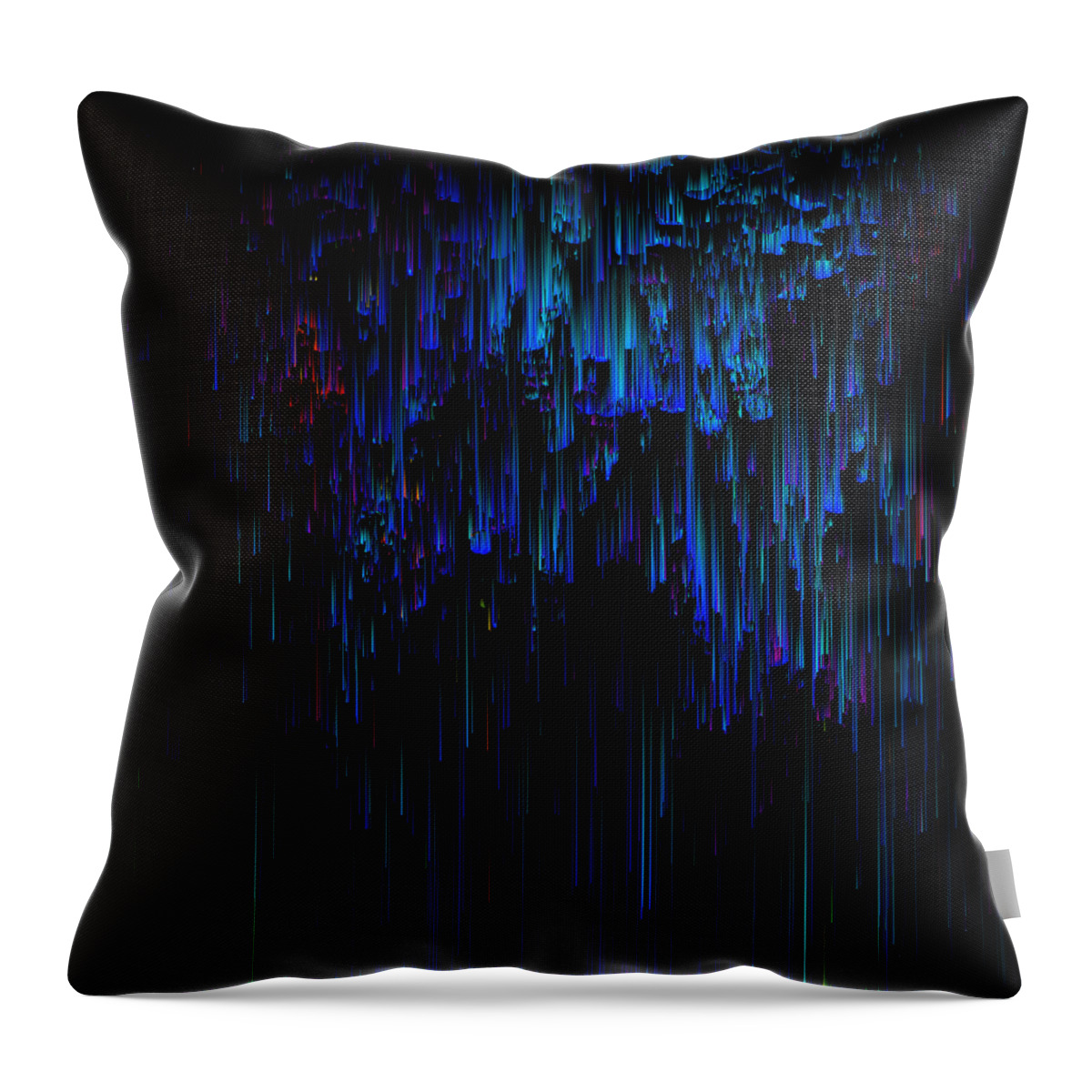 Glitch Throw Pillow featuring the digital art Night Rain by Jennifer Walsh