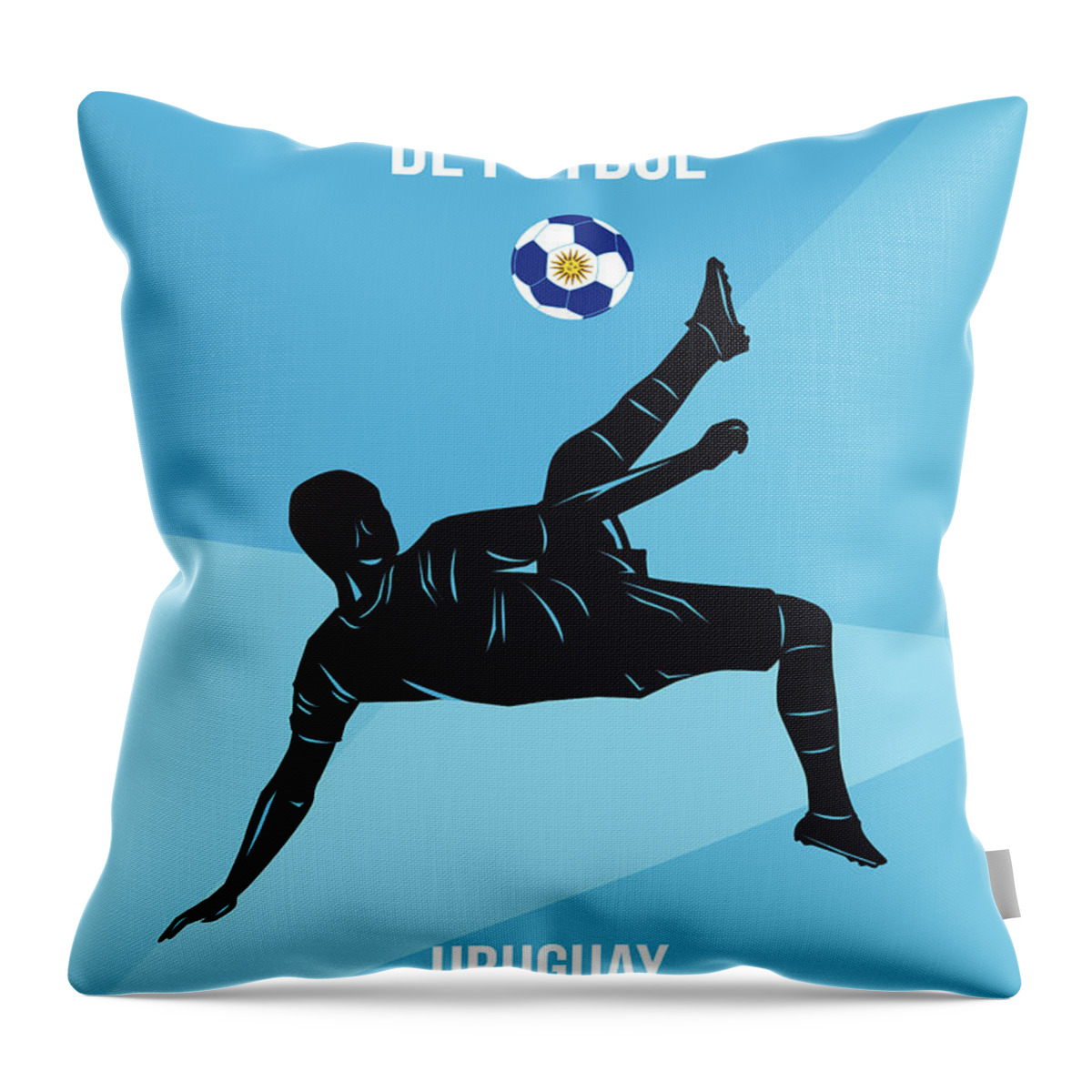 World Throw Pillow featuring the digital art No01 My 1930 Uruguay Soccer World Cup poster by Chungkong Art