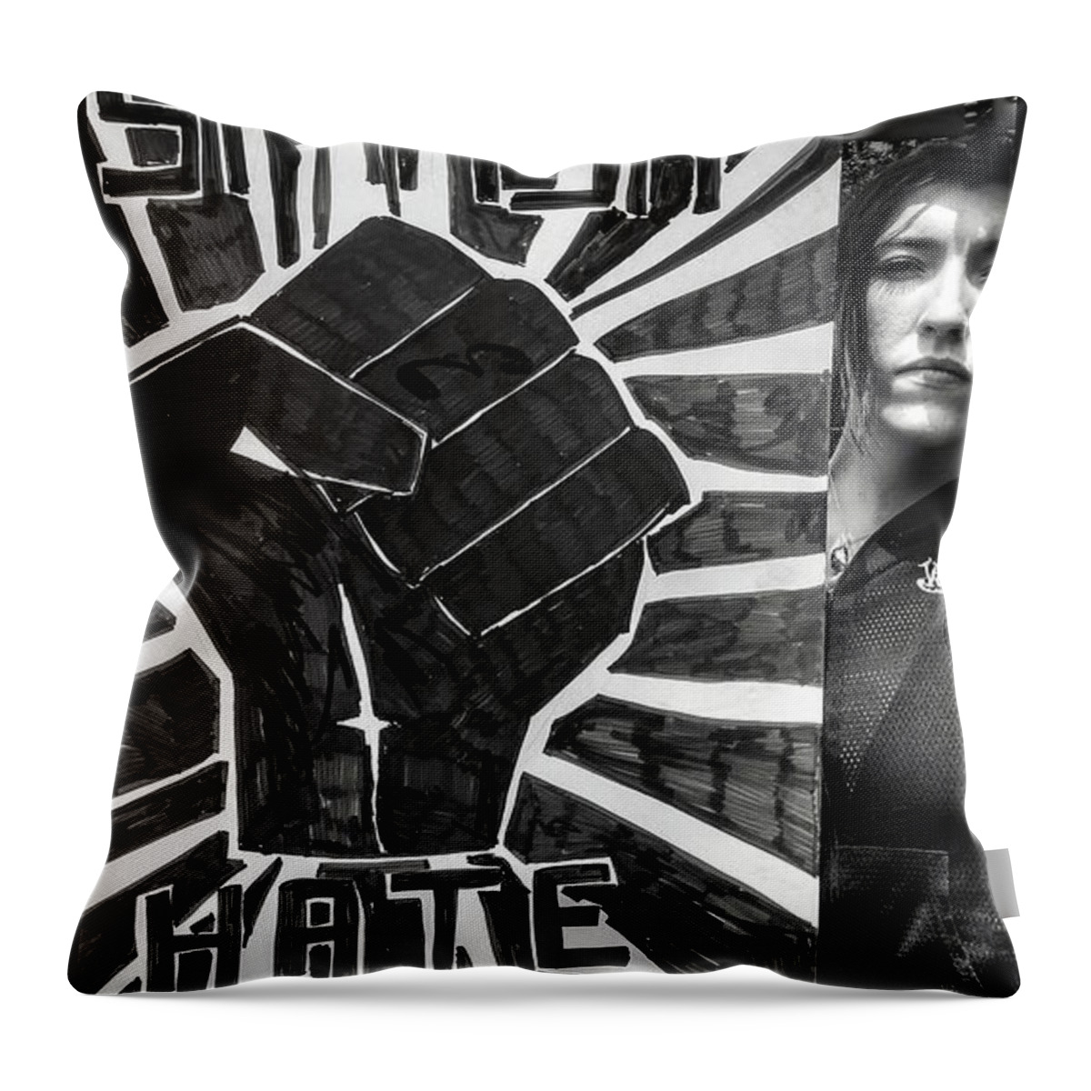 Hate Throw Pillow featuring the photograph NoH8n by Al Harden